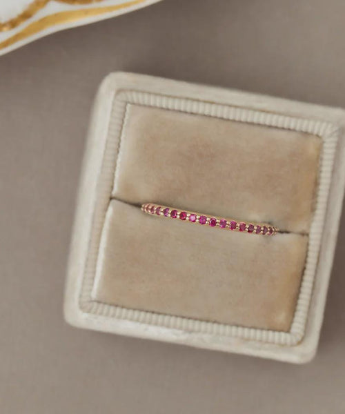Estelle Ruby Star Band | 925 Sterling Silver Stacking Eternity Ring | Anima jewels