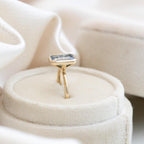 Emerald Cut Montana Sapphire Solitaire Silver Engagement Ring | Anima jewels