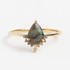 Pear Labradorite Drop Ring | 925 Sterling Silver Boho Engagement Band | Anima jewels