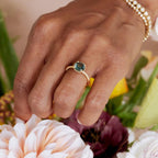 Montana Sapphire Prong Band Silver Blue Stackable Ring | Anima jewels