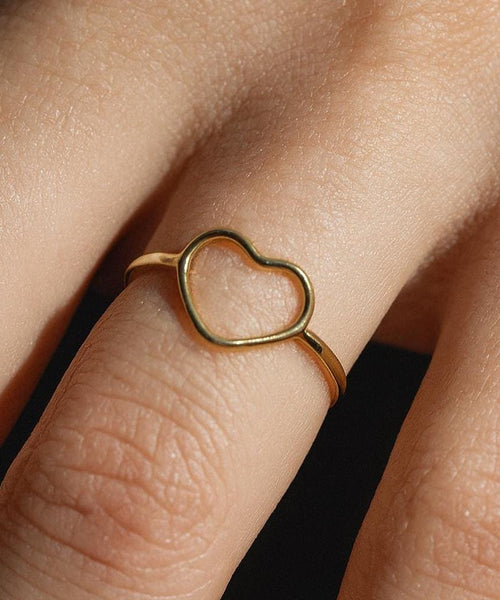 Open Heart Ring | Minimalist Sterling Silver Stacking Band | Anima jewels