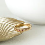 Ruby Pave Wedding Band Thick 925 Sterling Silver Ring | Anima jewels