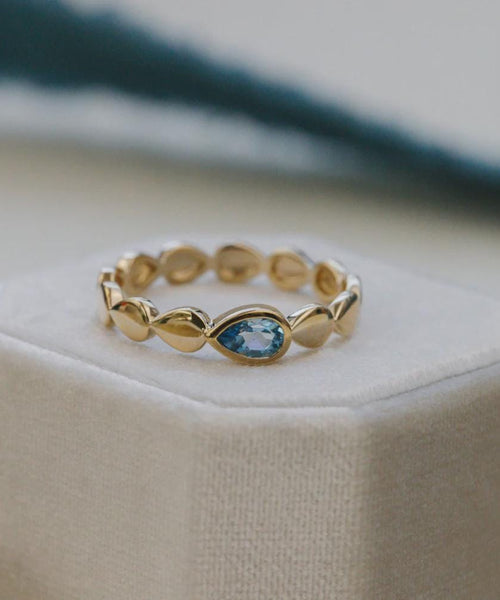 Pear Montana Sapphire Ring | 925 Sterling Silver Teardrop Solitaire Band | Anima jewels