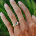 4 Montana Sapphire Prong Band 10k Gold Blue Stackable Ring | Anima jewels