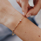 Moonstone Paperclip Bracelet - Pear Cut June Birthstone Jewelry | Anima Jewels