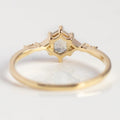 Natural Labradorite Engagement Ring – Hexagon Blue Fire Stone 925 Sterling Silver Dainty Promise Ring