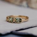 Montana Sapphire Three-Stone Bezel Ring Silver Engagement Band | Anima jewels