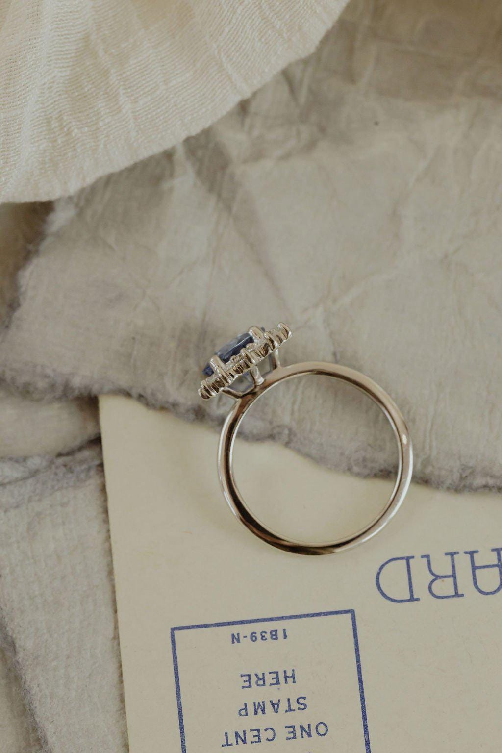 Sapphire Solitaire Dainty Prong Ring Silver September Birthstone | Anima jewels