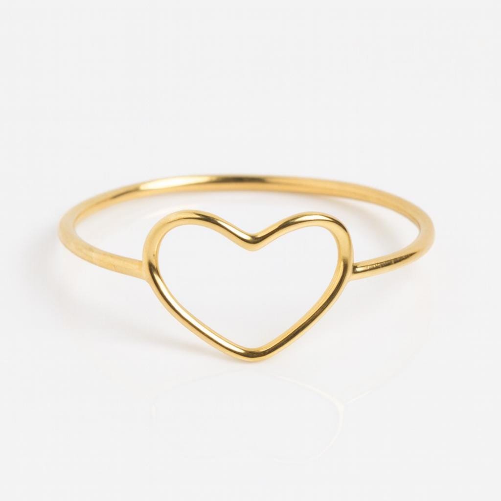 Open Heart Ring | Minimalist Sterling Silver Stacking Band | Anima jewels