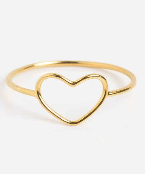 Open Heart Ring | Minimalist Sterling Silver Stacking Band | Anima jewels