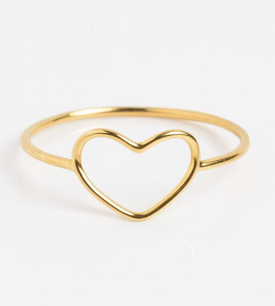 Open Heart Ring | Minimalist Sterling Silver Stacking Band | Anima jewels