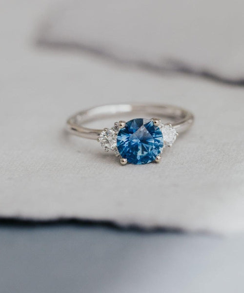 Sapphire Solitaire Dainty Prong Ring Silver September Birthstone | Anima jewels