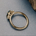 Oval Montana Sapphire Diamond Double Prong Silver Ring | Anima jewels