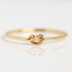 Dainty Love Knot Ring in Solid 14k Gold or Sterling Silver | Anima Jewels