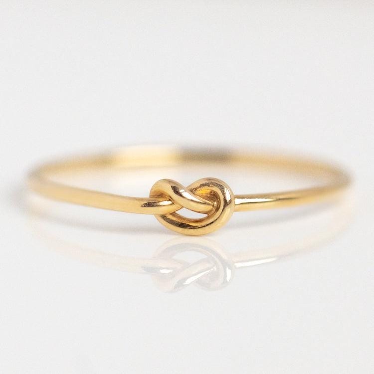 Dainty Love Knot Ring in Solid 14k Gold or Sterling Silver | Anima Jewels