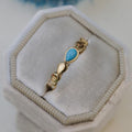 Pear Cut Turquoise Eternity Band Dainty Gold Boho Ring | Anima jewels
