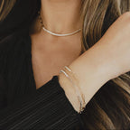 Moissanite Tennis Paperclip Bracelet 14k Gold Hybrid | Anima jewels