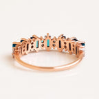 Baguette London Blue Topaz Wedding Band | Diamond Half Eternity Ring | Anima jewels