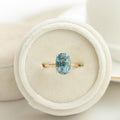 Oval Montana Sapphire Ring | 925 Sterling Silver Vintage Geometric Band | Anima jewels