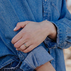 Four Stone Montana Sapphire Emerald Cut Silver Band | Anima jewels