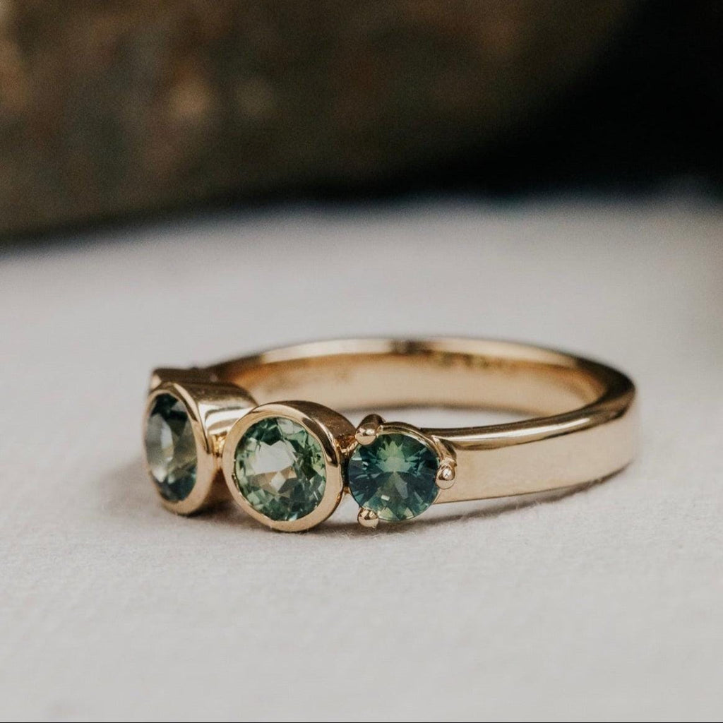 5 Montana Sapphire Bezel Band Silver Stackable Ring | Anima jewels