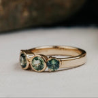 5 Montana Sapphire Bezel Band Silver Stackable Ring | Anima jewels