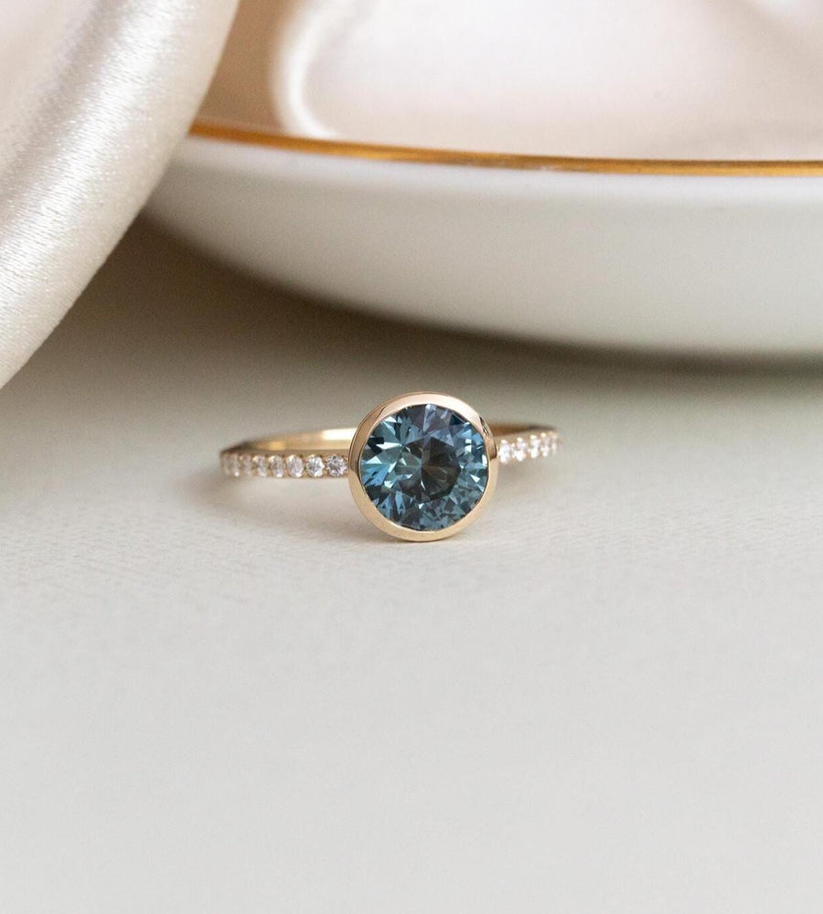 Montana Sapphire & Diamond Ring | 925 Sterling Silver September Band | Anima jewels
