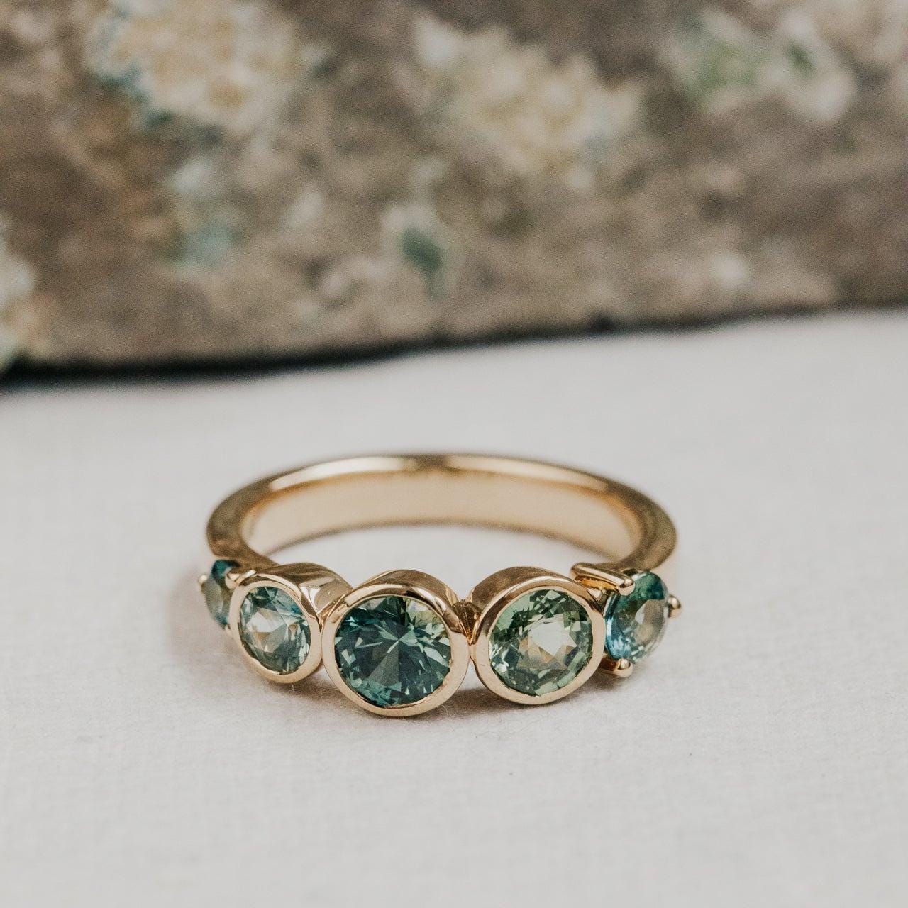 5 Montana Sapphire Bezel Band Silver Stackable Ring | Anima jewels