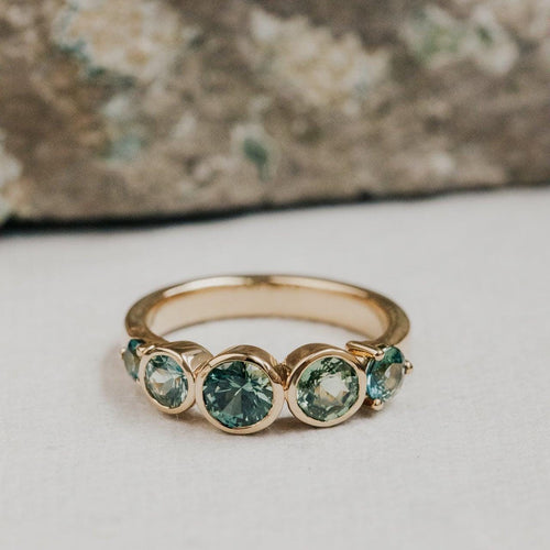 5 Montana Sapphire Bezel Band Silver Stackable Ring | Anima jewels