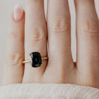 Emerald Cut Montana Sapphire Ring – 3.67 ct Blue Sapphire in Sterling Silver One-of-a-Kind Solitaire Engagement Ring – Handmade Fine Jewelry