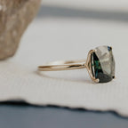 Emerald Cut Montana Sapphire Ring – 3.67 ct Blue Sapphire in Sterling Silver One-of-a-Kind Solitaire Engagement Ring – Handmade Fine Jewelry