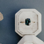 Emerald Cut Montana Sapphire Ring – 3.67 ct Blue Sapphire in Sterling Silver One-of-a-Kind Solitaire Engagement Ring – Handmade Fine Jewelry