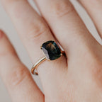 Emerald Cut Montana Sapphire Ring – 3.67 ct Blue Sapphire in Sterling Silver One-of-a-Kind Solitaire Engagement Ring – Handmade Fine Jewelry