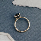 Emerald Cut Montana Sapphire Ring – 3.67 ct Blue Sapphire in Sterling Silver One-of-a-Kind Solitaire Engagement Ring – Handmade Fine Jewelry