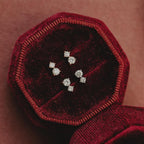 Duo Prong Round Diamond Stud Earrings in Solid 14k Gold | Anima Jewels