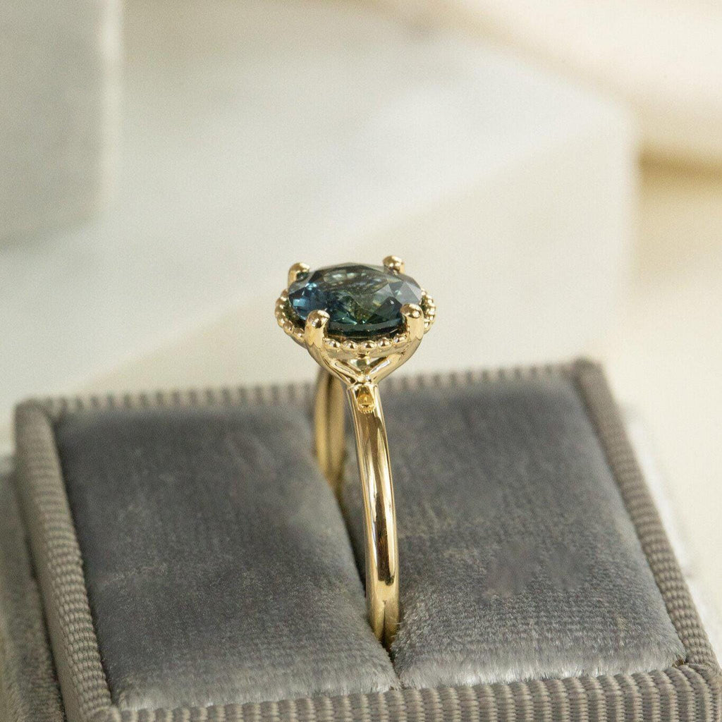 Montana Sapphire Prong Band Silver Blue Stackable Ring | Anima jewels