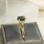 Montana Sapphire Prong Band Silver Blue Stackable Ring | Anima jewels