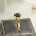 Montana Sapphire Prong Band Silver Blue Stackable Ring | Anima jewels