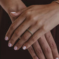Dainty Emerald Stacking Eternity Ring Silver Modern Band | Anima jewels