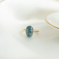Oval Montana Sapphire Ring | 925 Sterling Silver Vintage Geometric Band | Anima jewels