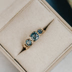 Hexagon Montana Sapphire Ring Silver Geometric Sapphire Engagement Ring Unique Birthstone Jewelry Modern Ring for Her Handmade Sapphire Ring