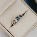 Hexagon Montana Sapphire Ring Silver Geometric Sapphire Engagement Ring Unique Birthstone Jewelry Modern Ring for Her Handmade Sapphire Ring