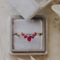 Ruby Curved Nesting Band Silver Chevron Tiara Stacking Ring | Anima jewels