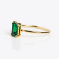 Emerald-Cut Natural Emerald Solitaire Ring | 14K Yellow Gold Art Deco Band | Anima jewels