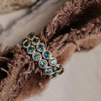 8 Montana Sapphire Bezel Band Silver Stackable Ring | Anima jewels