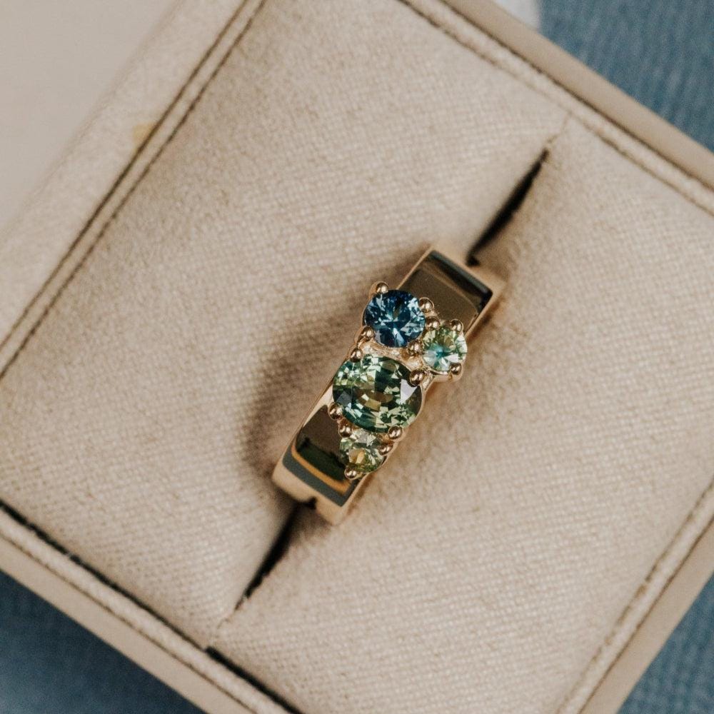 4 Montana Sapphire Prong Band 10k Gold Blue Stackable Ring | Anima jewels