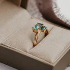 Two Montana Sapphire Prong Ring Silver Stackable Band | Anima jewels