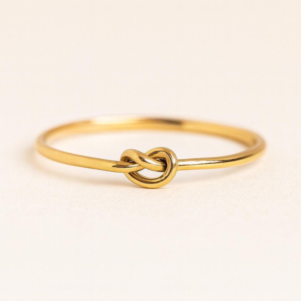 Dainty Love Knot Ring in Solid 14k Gold or Sterling Silver | Anima Jewels