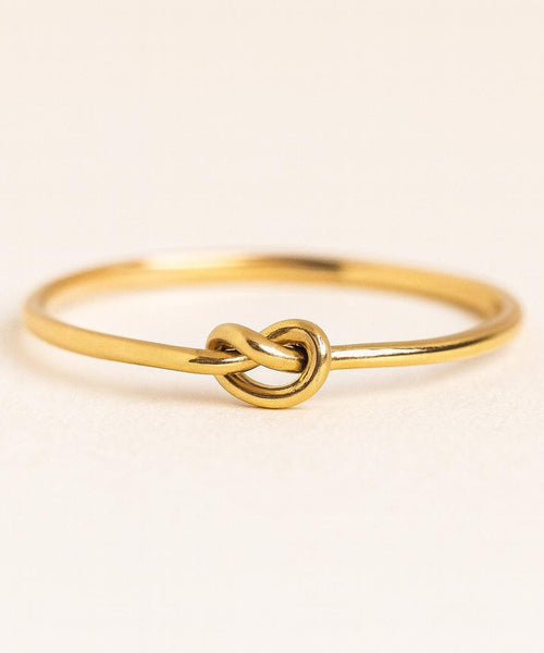 Dainty Love Knot Ring in Solid 14k Gold or Sterling Silver | Anima Jewels