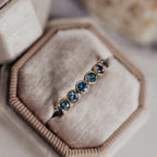 8 Montana Sapphire Bezel Band Silver Stackable Ring | Anima jewels